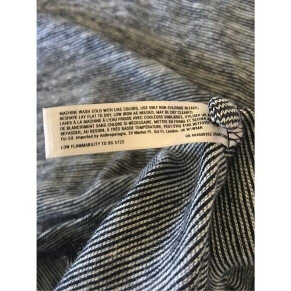 Anthropologie Lilka Size Medium Space Dye Esme Dress Navy Blue with Lace Detail - Picture 12 of 12